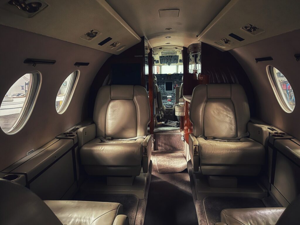 Las Vegas Airport - inside of a Private Jets
